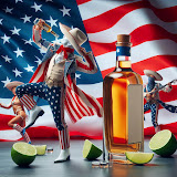 Tequila Patriot profile: Lady Liberty, a tequila bottle, and the American flag